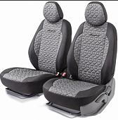 Чехлы на автомобильные сидения-накидки SOFT, 4 предмета, хлопок, новое лекало - 3D крой,серый  SFT-0405BK/D.GY 